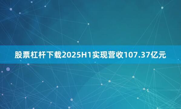 股票杠杆下载2025H1实现营收107.37亿元